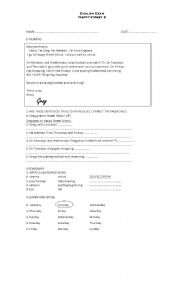 English Worksheet: Happy Street  exam