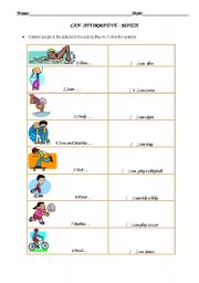 English worksheet: Can _ Match