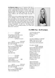 English Worksheet: Im with you - Avril Lavigne (PRESENT CONTINUOUS)