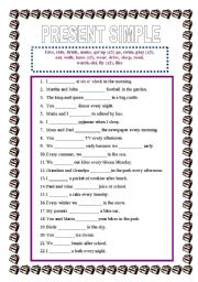 English Worksheet: present simple (i, we, you, they)