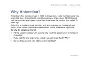 English worksheet: Why antarctica ?