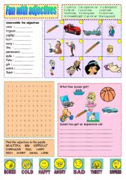 English Worksheet: Fun with adjectives