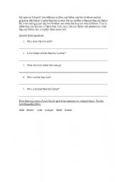 English worksheet: Reading Comprehension