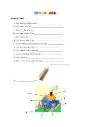 English Worksheet: Rooms of the house