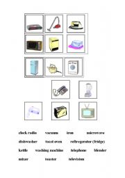 English Worksheet: Flashcards_Household Appliances