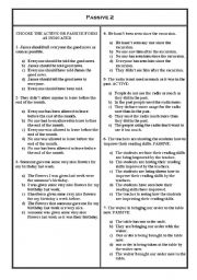 English Worksheet: passive part 2