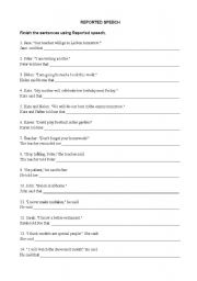 English Worksheet: Reported Speech