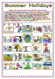 English Worksheet: Summer Holidays