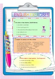 English Worksheet: ENGLISH EXERCISES