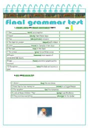 English Worksheet: GRAMMAR TEST
