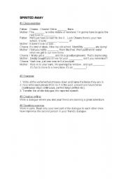 English worksheet: spirited away worksheet