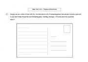 English Worksheet: Writing a postcard from New York