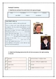 English Worksheet: Part 1 - Fashion vocabulary and reported speech -  Susan Boyles makeover