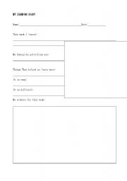 English worksheet: My learning diary