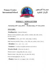 English worksheet: weekly newsletter