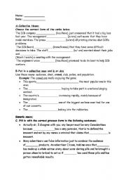 English Worksheet: Nouns ( generic, collective and reflexive/ Emphatic) worksheet