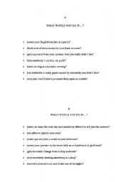 English Worksheet: conditional speaking
