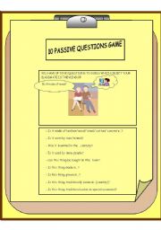 PASSIVE VOICE PAIRWORK ACTIVITY