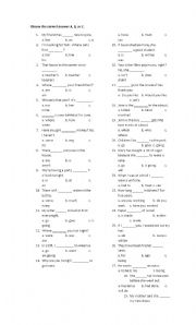 English Worksheet: Placement test