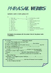 English Worksheet: PHRASAL VERBS