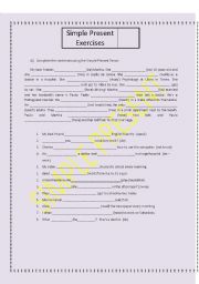 English Worksheet: Simple Present Test