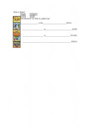 English worksheet: Revision what and where