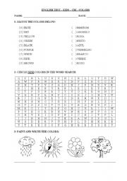 English Worksheet: TEST COLORS