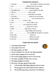 English Worksheet: present simple