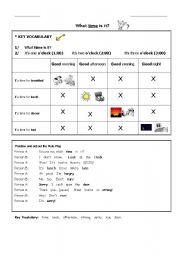 English worksheet: What time is it?