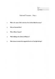 English Worksheet: National Treasure