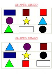 English Worksheet: BINGO - Shapes