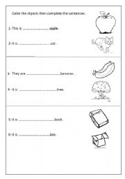 English worksheet: colors