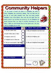 English Worksheet: Community Helpers and community services Part 2