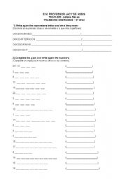 English worksheet: Greetings and Numbers