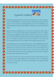 English Worksheet: Pyramid Reading