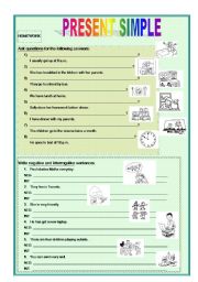 English Worksheet: Present simple