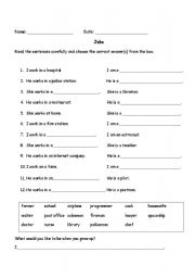 English Worksheet: Jobs & Workplace