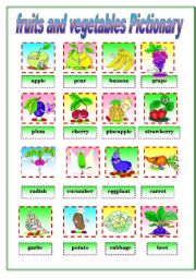 English Worksheet: fruits and vegetables