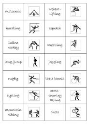 English Worksheet: sports dominoe