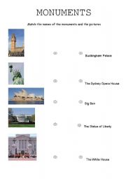 English worksheet: monuments