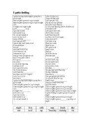 English worksheet: SONG