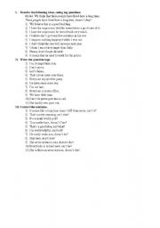 English worksheet: Exercises on tag-questions