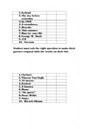 English Worksheet: Ask the Right Question