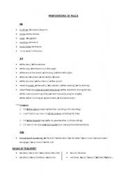 English Worksheet: Prepositions of place