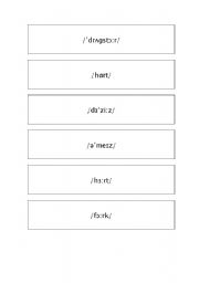 English worksheet: Phonetic Race