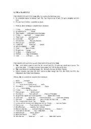 English Worksheet: the-a-an-no article