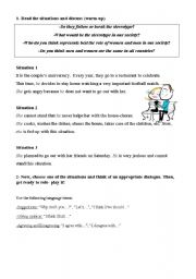 English Worksheet: Stereotypes -dialogues