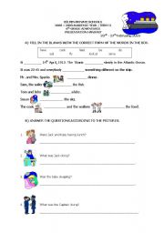 English Worksheet: Past Progressive on the story of Titanic