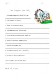 English Worksheet: London Eye