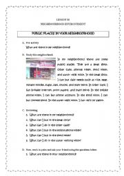 English worksheet: Around your neighbourhood